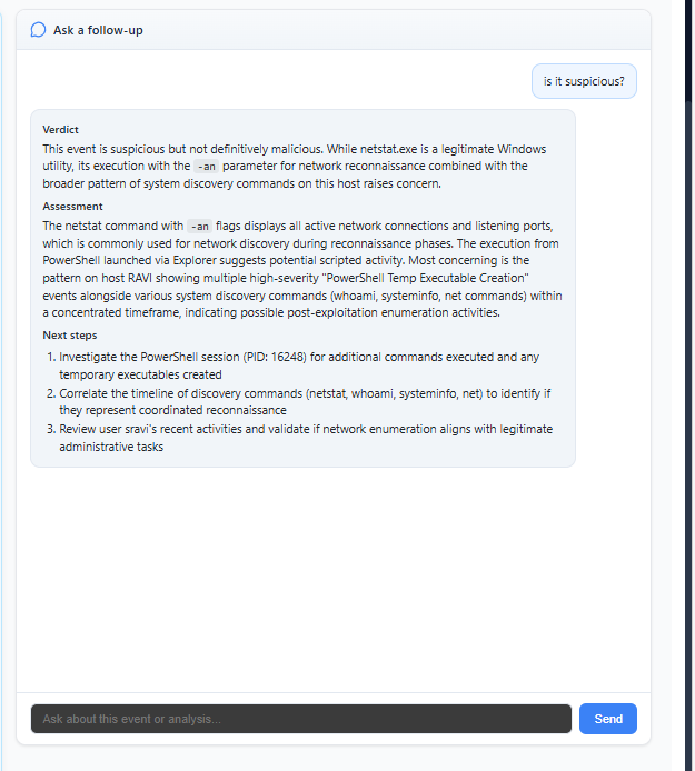 Event details — AI follow-up chat