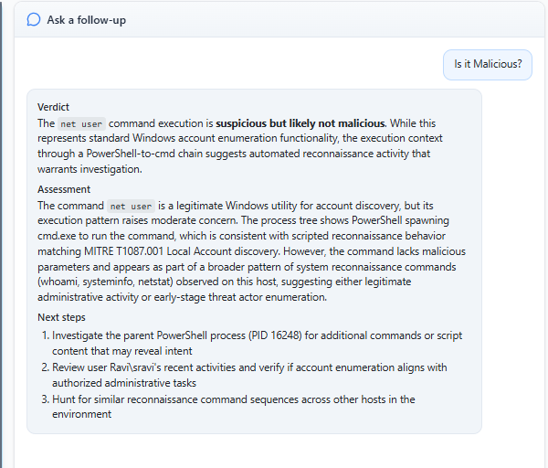 AI analysis with follow-up chat