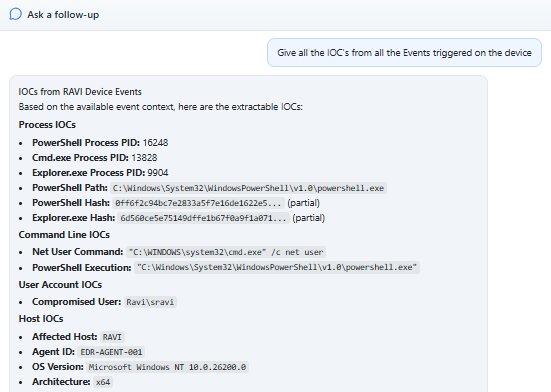 AI chatbot IOC extraction
